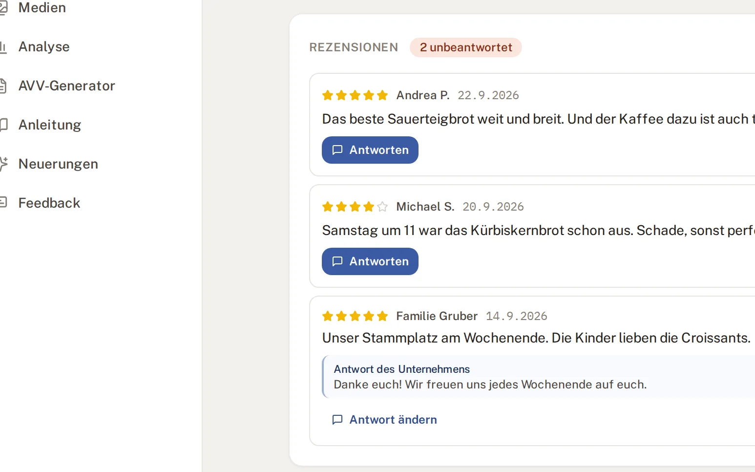 Google-Reiter mit unbeantworteten Rezensionen oben