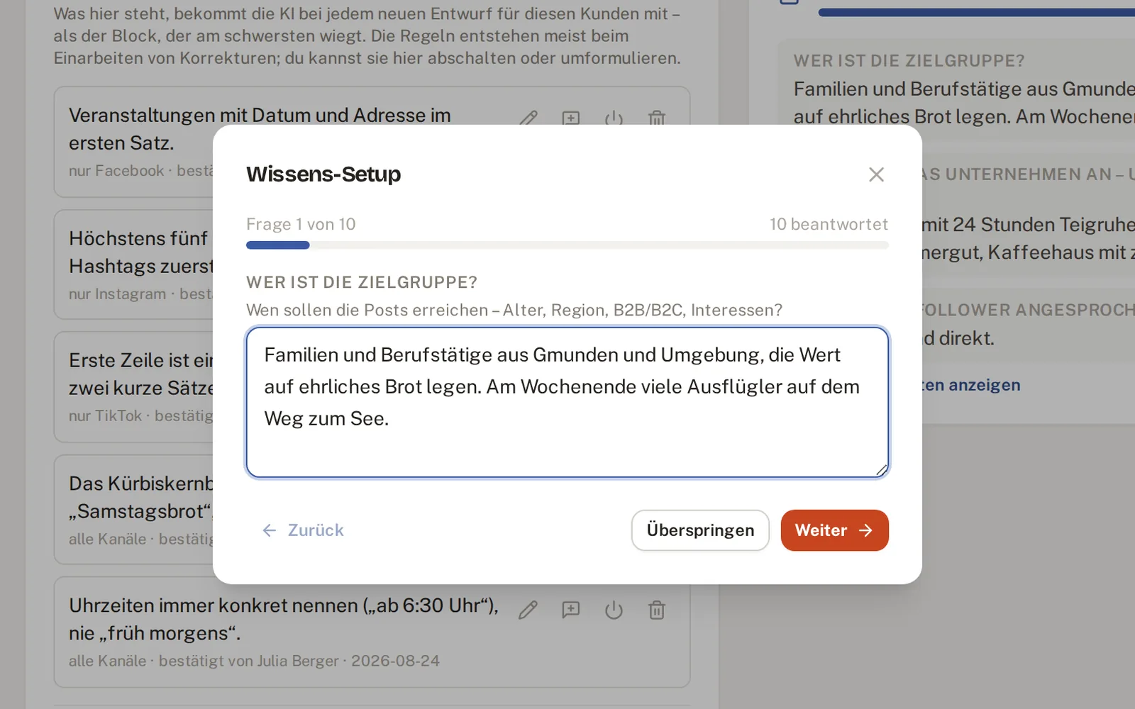 Wissens-Interview, Frage 1 von 10
